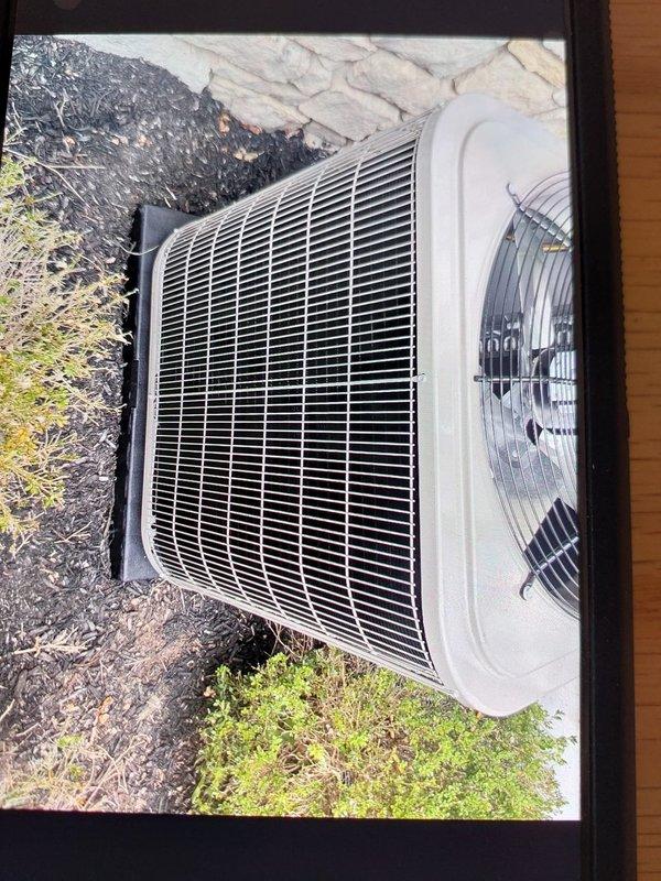 Completed full HVAC system installation including 14 SEER2 single stage air conditioner (2.5 ton, R454B refrigerant), 80% single stage gas furnace, and cased vertical evaporator coil. Installed new outdoor condenser pad and disconnect box with fuses, replaced filter drier and filter rack with proper orientation, purged lineset with nitrogen and performed pressure leak test to verify system integrity. Reconnected unit to existing ductwork and gas line, and installed Honeywell FocusPro thermostat to replace existing unit.