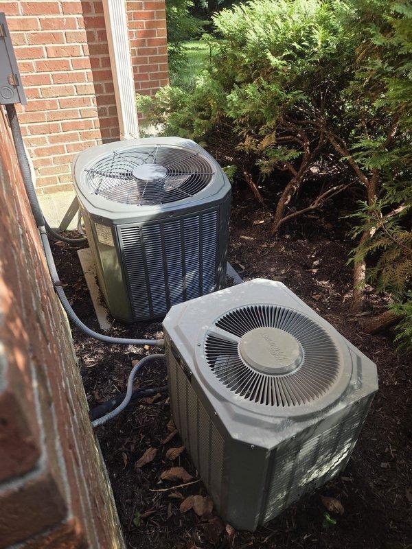 Performed comprehensive estimate for non-operational 10-year-old Trane 3-ton split system air conditioning unit. Documented existing 80k BTU upflow furnace configuration, assessed average access conditions, and evaluated complete HVAC system including air handler, condenser units, and ductwork layout with 1,310 CFM calculations. Recommended full system replacement including new thermostat and 16x25x1 air filter specifications.