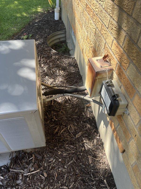 Conducted comprehensive system evaluation for complete HVAC replacement estimate. Existing furnace requires extensive repairs and air conditioning system has confirmed refrigerant leak. Documented current outdoor condensing unit installation with electrical disconnects and indoor air handler configuration to provide accurate replacement specifications and equipment sizing recommendations.