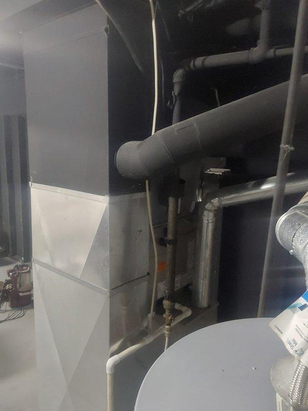Completed commercial air conditioning system replacement including installation of Bryant GA4SAN536 3-ton 14 SEER condenser with R454 refrigerant and Bryant CVAVA3617 evaporator coil with 17"-14" coil adapter. Flushed and reused existing refrigerant lines, installed outdoor disconnect and whip, and disposed of old equipment per EPA regulations. System tested and operational upon completion.