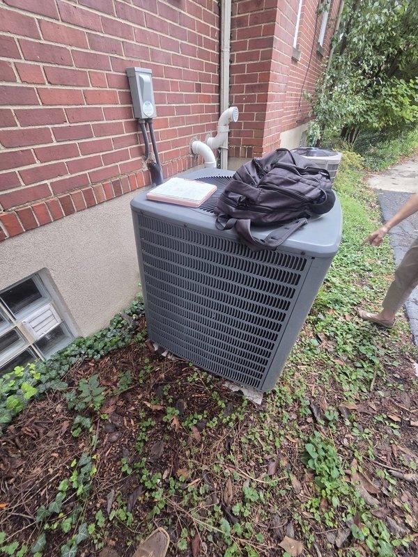 Completed comprehensive estimate for complete HVAC system replacement including Goodman furnace (119,000 BTU input) with 8-inch DVC air handler and Goodman 4-ton single-phase condenser unit. Evaluated existing basement installation, documented ductwork specifications with calculated airflow at 2005 CFM, and provided recommendations for 20x25x1 air filter replacement, humidifier replacement, and associated refrigerant line work.