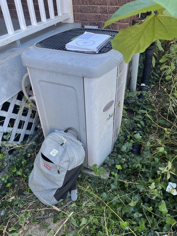 Completed estimate for replacement of 24-year-old Carrier HVAC system including both air conditioning unit and furnace. The existing AC unit is currently inoperative, and customer has requested pricing for complete system replacement of both components. Documented existing equipment configuration including ductwork, condensate drainage, and exterior condenser placement for replacement specifications.