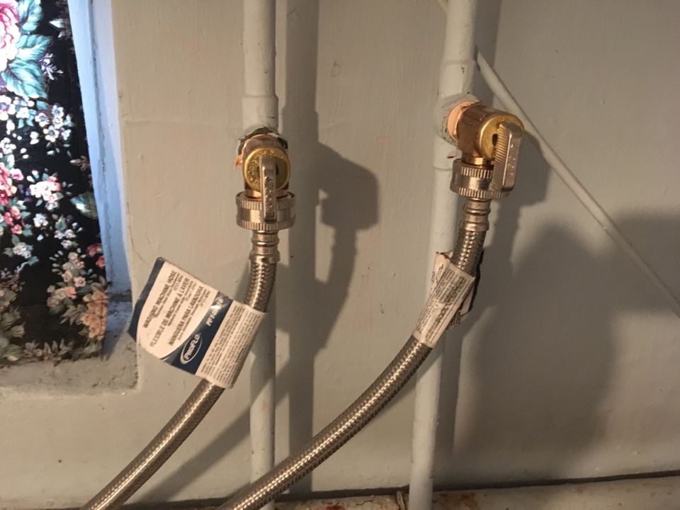 Installed new hose taps for laundry machine 