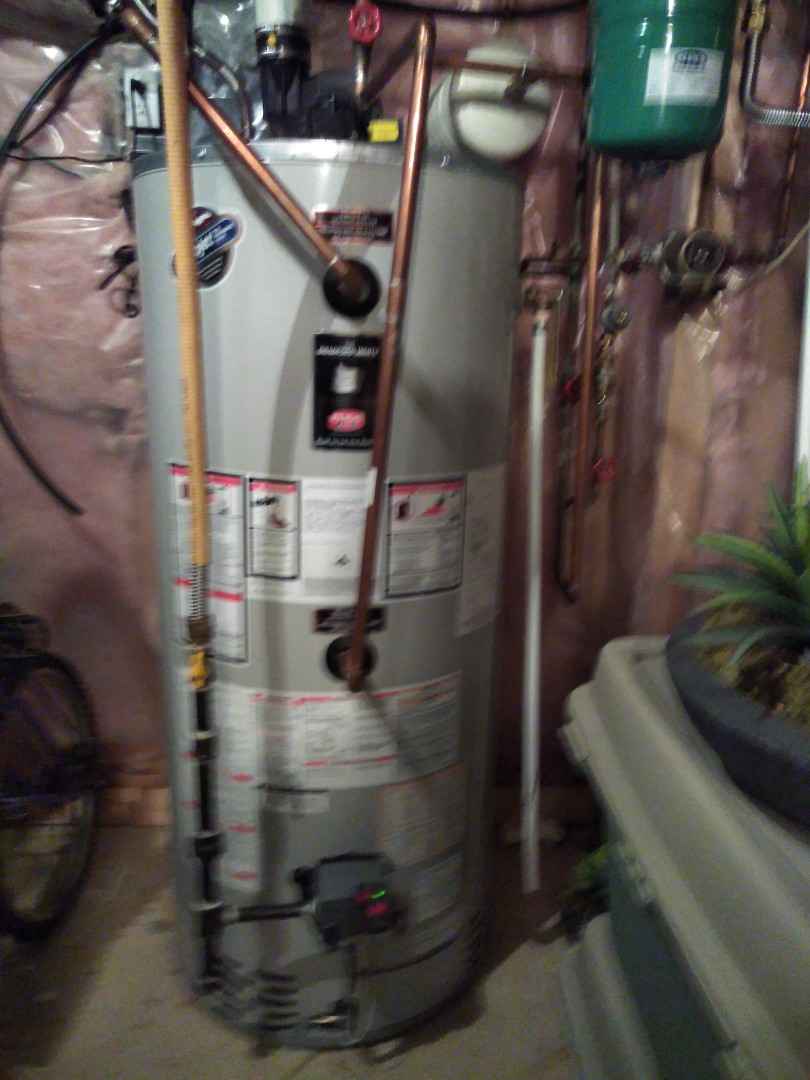 Repaired hot water tank 