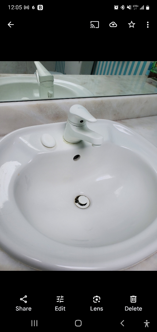 Water dripping below sink from old faucet and shutoff valves not holding fully. I disconnected and capped the leaking valves. Ordering replacement faucets and will return to finish next week.