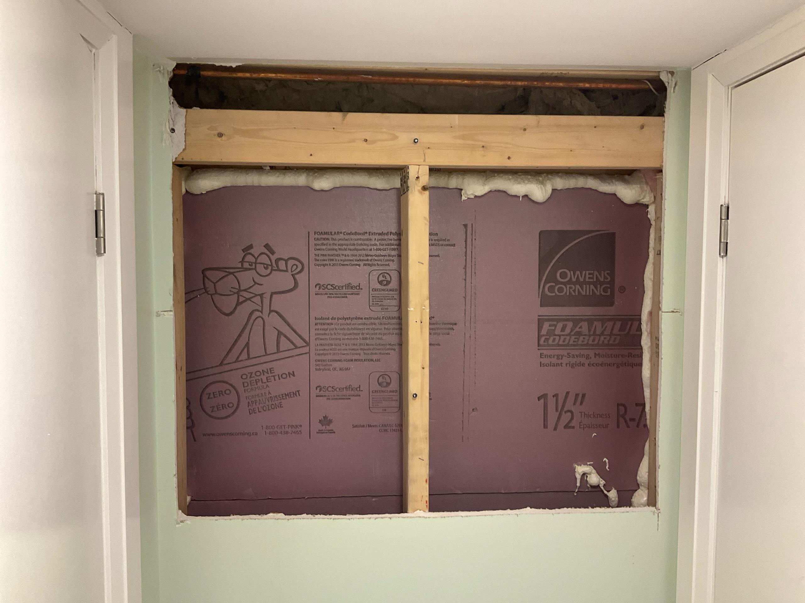 investigate and repair leak from behind wall