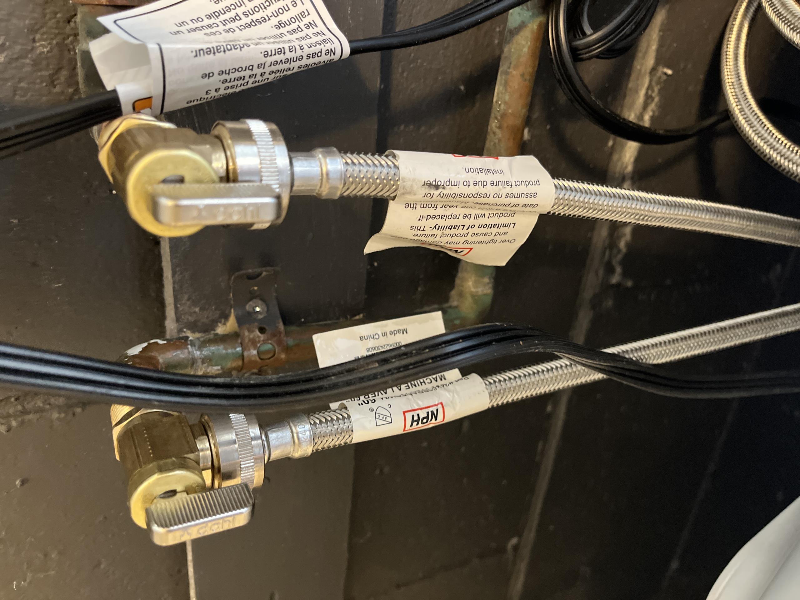 Replaced defective washing machine hoses
