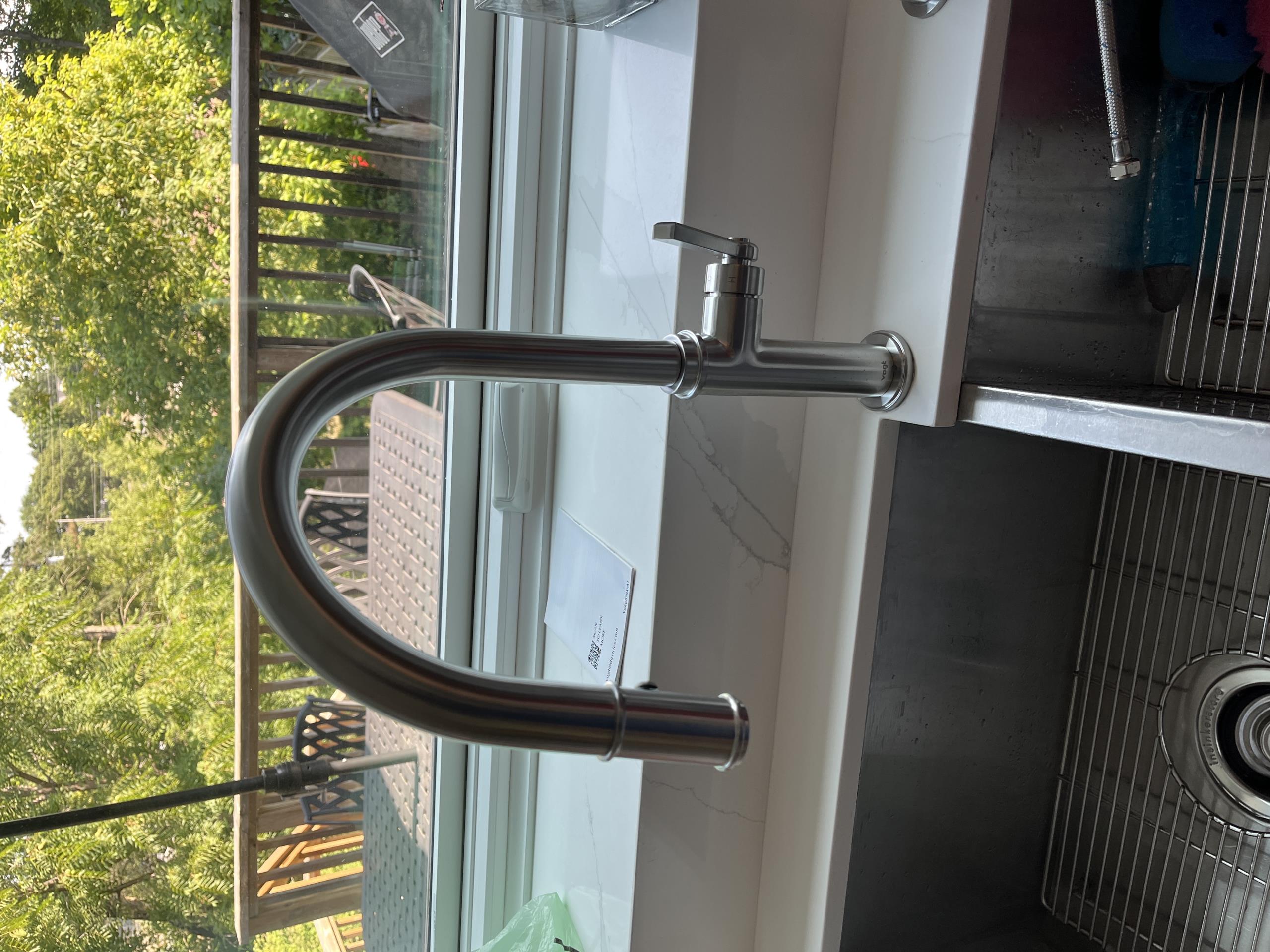 Install customer supplied kitchen faucet