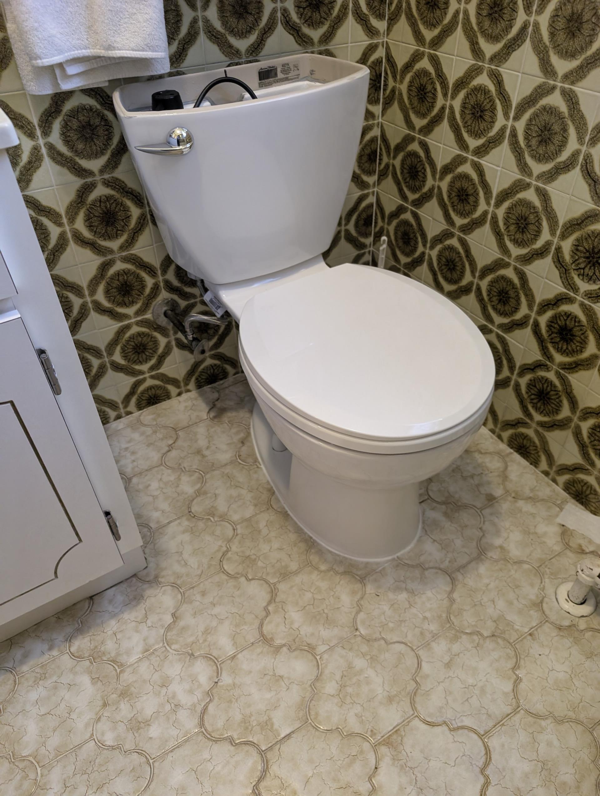 install customer supplied toilet
