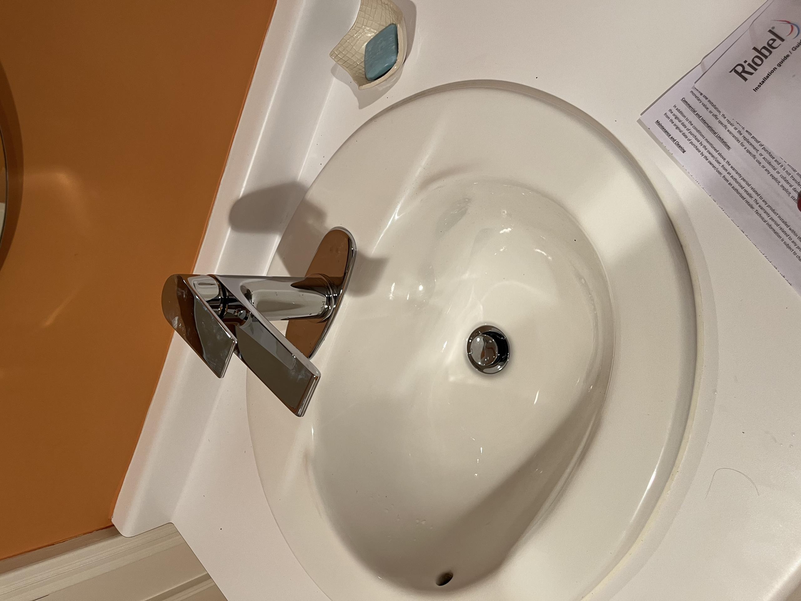 Installed customers faucet and drain