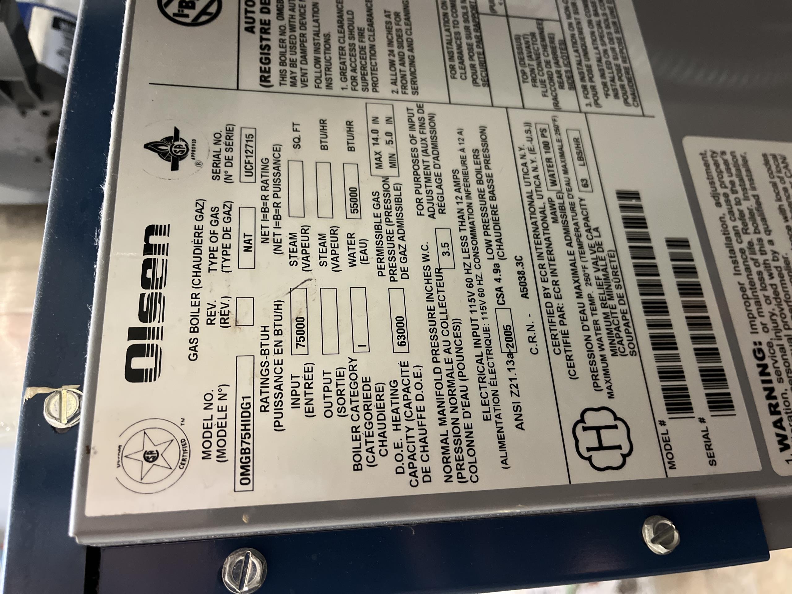 Old Toronto, ON - annual boiler maintenance