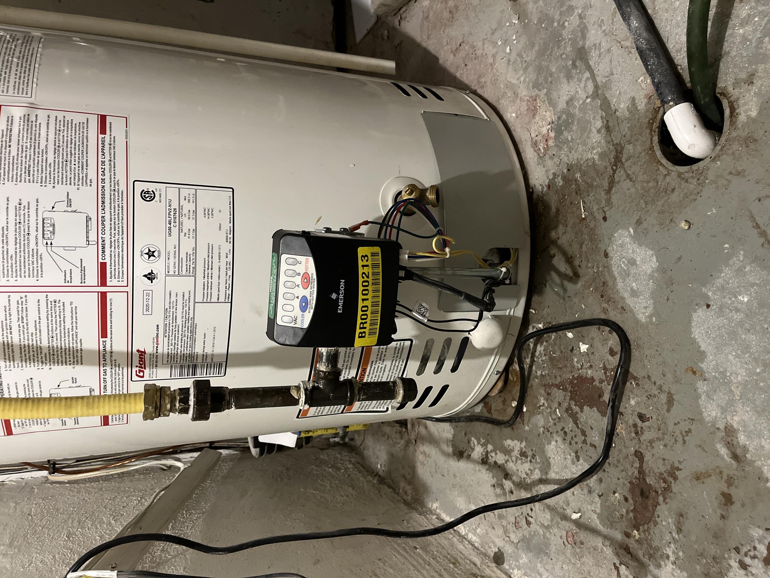 East York, ON - Replaced defective gas control valve on hot water tank