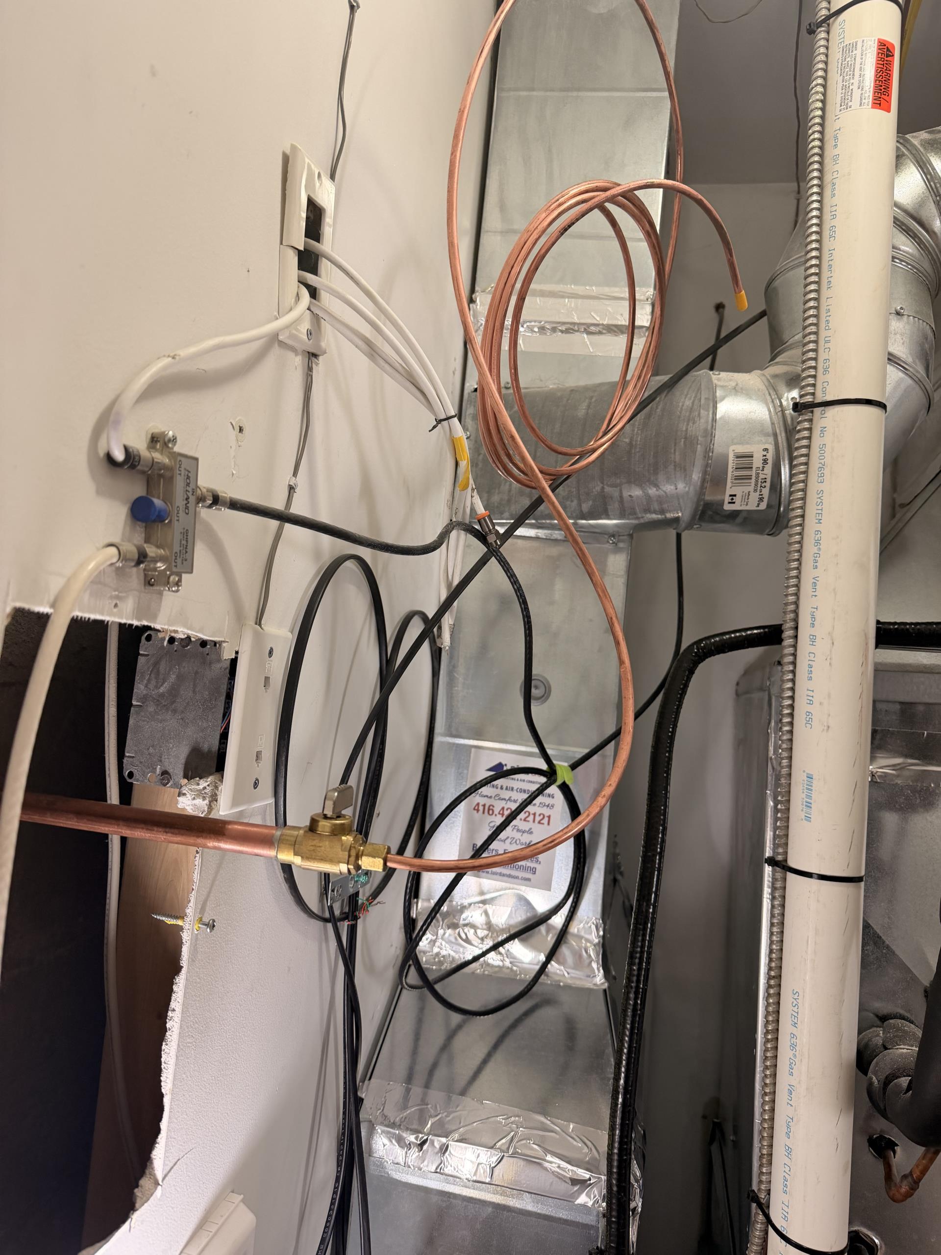 Old Toronto, ON - install water line for a humidifier