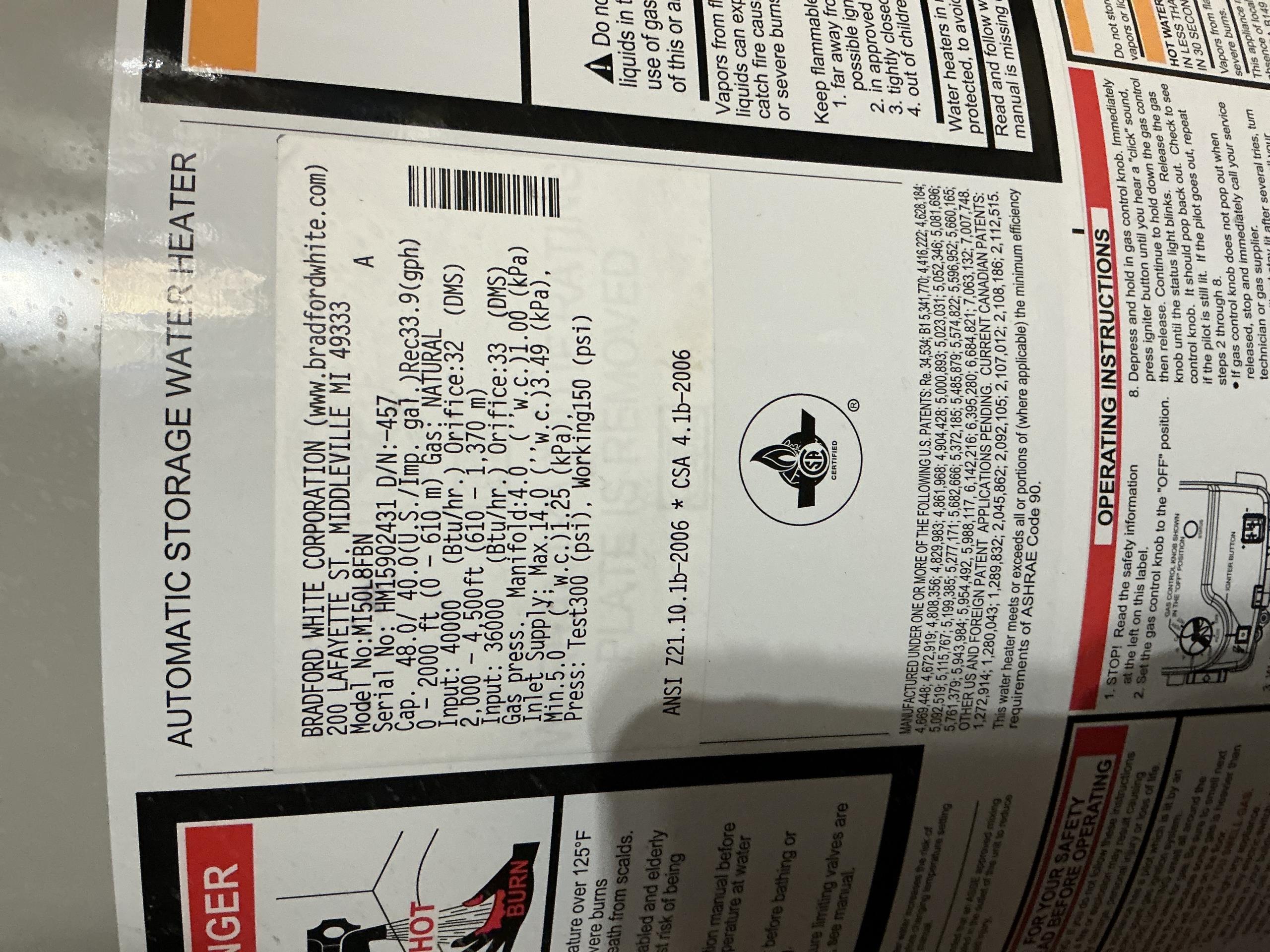 East York, ON - Re-light hot water tank and demonstrate procedure for homeowner