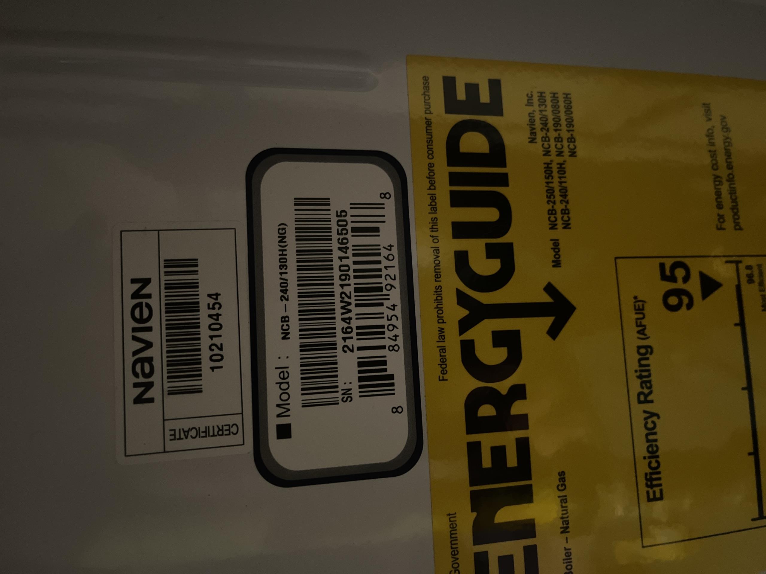 Old Toronto, ON - ignition error code on Navien tankless