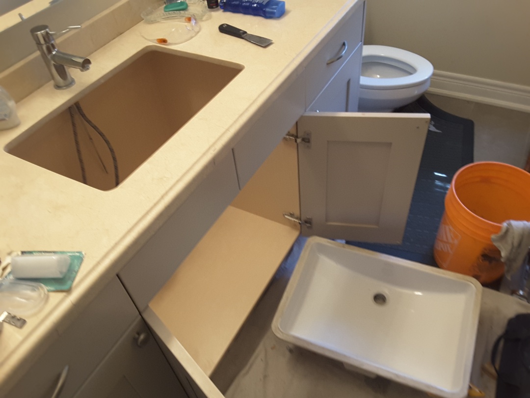 York, ON - Removed sink and prepped for silicone York, ON - Removed sink and prepped for silicone