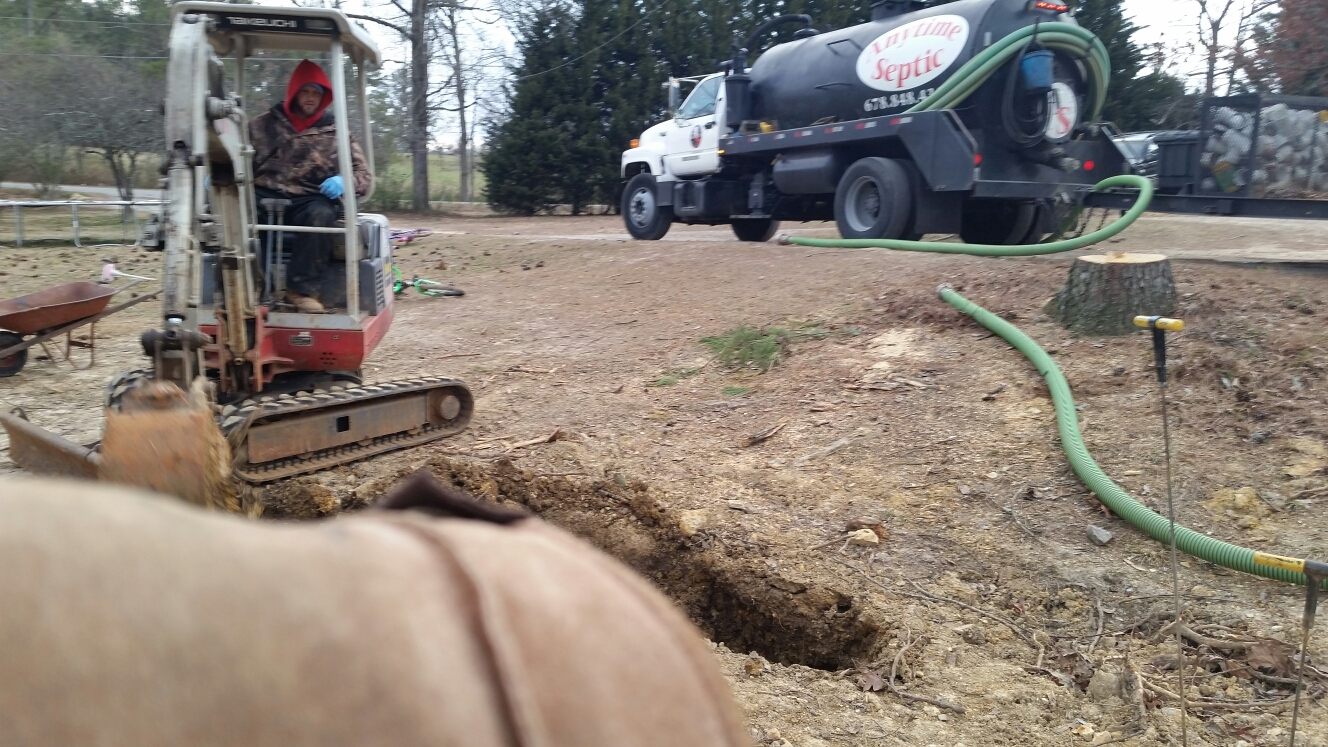 Pumped out a 1000 gallon septic tank 