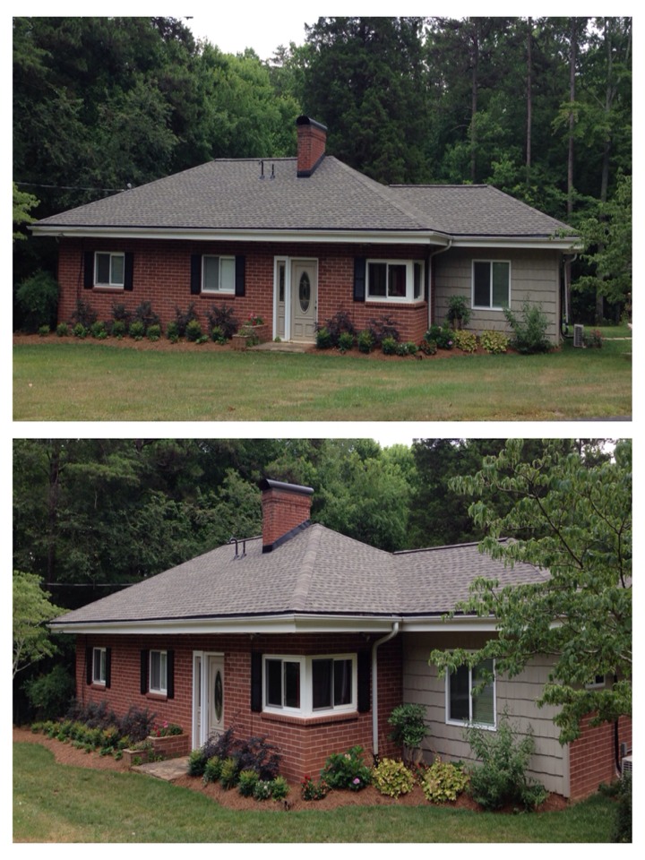 Complete roof replacement installed new Lifetime Architectural shingles, replaced chimney flashing and ridge vent. Color: GAF Weathered Wood