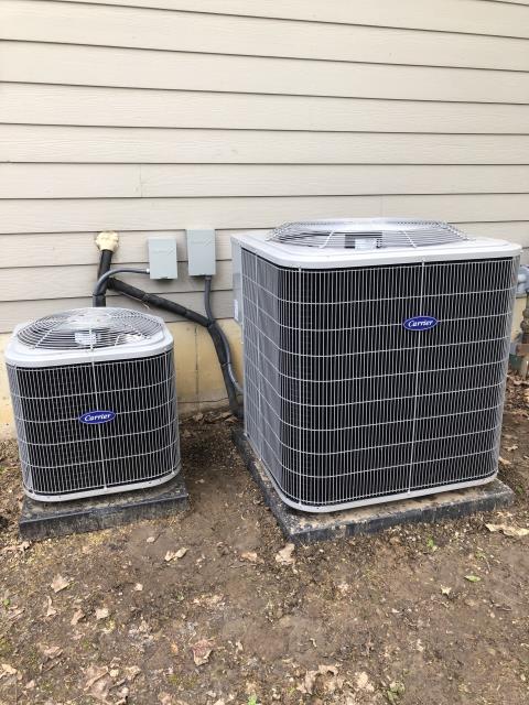 I completed the scheduled maintenance agreement cooling tune up on a Carrier 16 SEER 4 Ton Air Conditioner.  I visually inspected the unit.  Checked voltages, amps and pressures. I inspected the evaporator coil.  I checked the temperature difference across the coil.  Inspected heat pump.  Checked refrigerant charge, voltages and amps.  I rinsed the condenser coils with water.  Cycled and monitored system.  All operating normally at this time.
