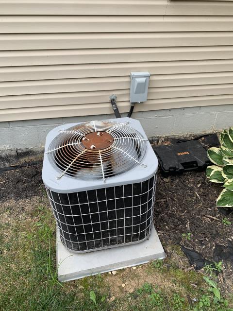 I completed diagnostic on Comfortmaker Air Conditioner. I found that capacitor had failed. I replaced Compressor-Motor Surge Capacitor with customers approval. I cycled and monitored system. Operating as intended at time of my departure.