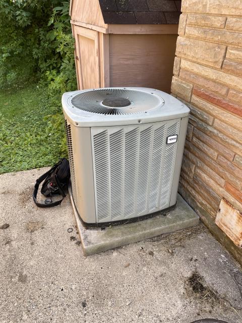 I arrived to perform a diagnostic on an air conditioner. Upon arrival, customer stated that the t-stat was blank, and system was not turning on. I replaced the batteries in the t-stat and both the system and the t-stat came on. No other issues found at this time. No photos of t-stat to provide. 