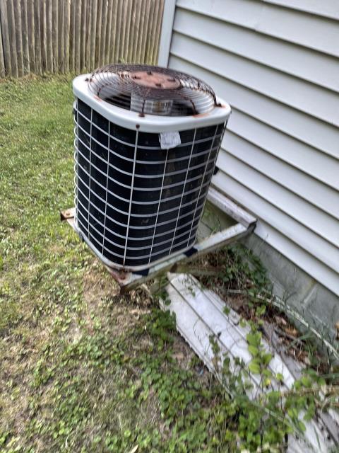 I arrived to perform a diagnostic service call on an air conditioner. Upon my arrival, the system was frozen. I also noted that the furnace did not have an exhaust pipe, but customer said someone would be coming out to fix it and the gas was turned off. Will have to return once unit is thawed out to properly diagnose. 