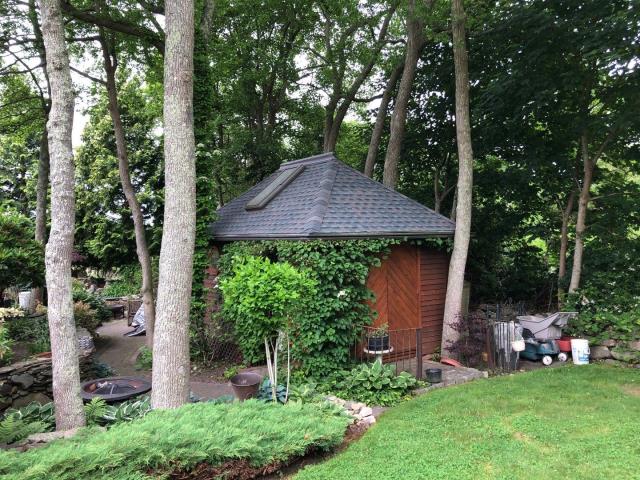 Narragansett, RI - No roof left behind! This out building has a new GAF Timberline Roof shingle installed and Skylight replacement using A new Velux skylight Narragansett, RI - No roof left behind! This out building has a new GAF Timberline Roof shingle installed and Skylight replacement using A new Velux skylight