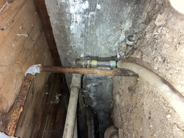 Returned to find gas leak still, removed water heater & removed patch in wall, found gas line running into ground. Went under home & cut gas line going into floor & plugged 90 & tested. Line held as it should. Talked to owners & came to conclusion to just hook back up water heater & leave furnace on back side of add on disconnected. Ran trac pipe to hook up water heater & tested line is holding at this time. Reconnected meter along with stove top, water heater & ac unit. Switched out  gas valves for ac unit & water heater due to being old & not gonna pass for PG&E.