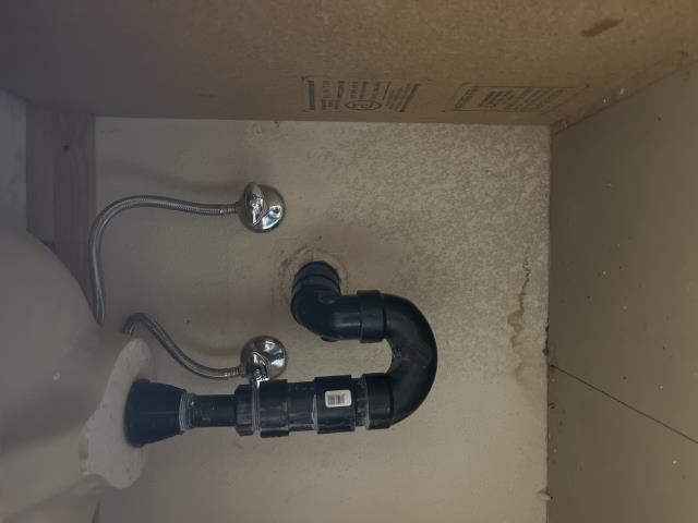 I replaced three bathroom faucets, pop-ups, angle stops, and supplies. I turned on the water to check for leaks, and there were none.