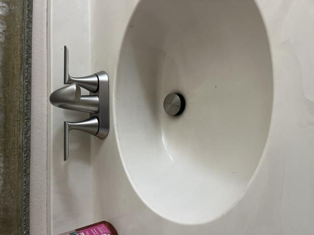 I replaced three bathroom faucets, pop-ups, angle stops, and supplies. I turned on the water to check for leaks, and there were none.