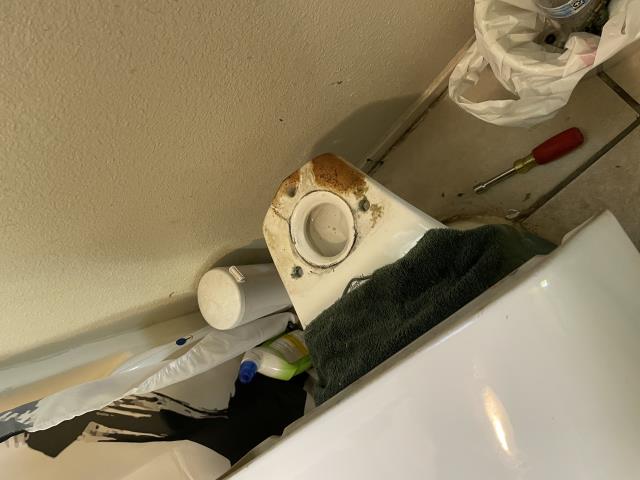 I arrived at the property and found a toilet leaking from the tank to the bowl. I used a tank to bowl kit and replaced the parts. I tested the toilet and it is now working properly.