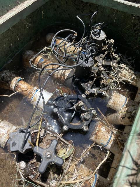 I arrived at the property and found a broken sprinkler valve solenoid in the backyard. I capped it and turned on the water, but there were no other issues. The sprinklers were not used as well.