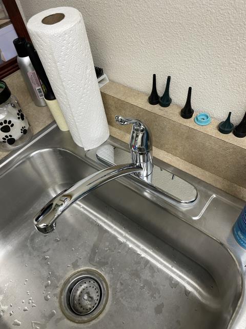 Arrived to property to change out faucet in examining room #3 . Removed old faucet and installed new moen faucet. Tested and all is working properly at this time