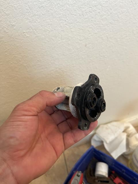 I arrived at the property to find the upstairs guest bathroom tub/shower kohler valve cartridge bad. I replaced the cartridge and handle insert and the water is working good and there are no leaks found.