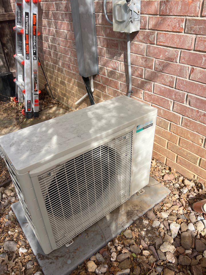 A Daikin mini split heating and cooling system was serviced and maintained. The faulty outdoor fan motor was replaced to ensure optimal performance. Both the indoor and outdoor units were meticulously cleaned to remove any accumulated dust and debris, enhancing efficiency and air quality. A thorough inspection was conducted to verify the system's heating and cooling capacity, ensuring it operates within the manufacturer's specifications. This comprehensive service aimed to extend the system's lifespan and maintain peak performance.