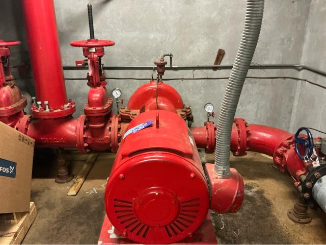 We just completed the NFPA 25-required annual test of an electric fire pump. This annual performance test verifies that the fire pump starts properly, runs efficiently, and can deliver the necessary water flow and pressure to support the building’s fire protection system.