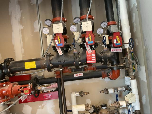We just performed a semi-annual NFPA inspection on two wet fire sprinkler systems. We verified all components operate correctly and comply with fire safety codes. Staying on top of regular inspections ensures your fire suppression system is ready to respond when needed most.