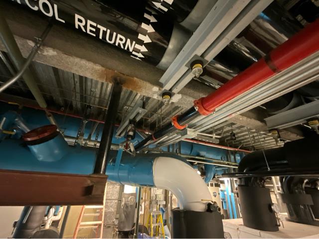 We successfully replaced 3” main piping and tied in the new section, while re-pitching the existing piping to prevent excessive residual water after draining. The system is now back online, fully operational, and free of leaks.