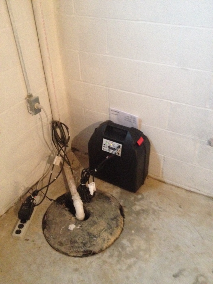Installed battery back up dump pump