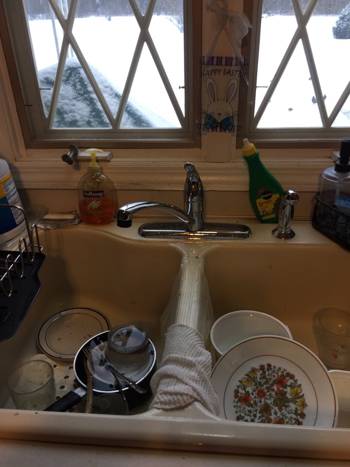 Replaced an old delta kitchen sink faucet with a new Moen faucet.