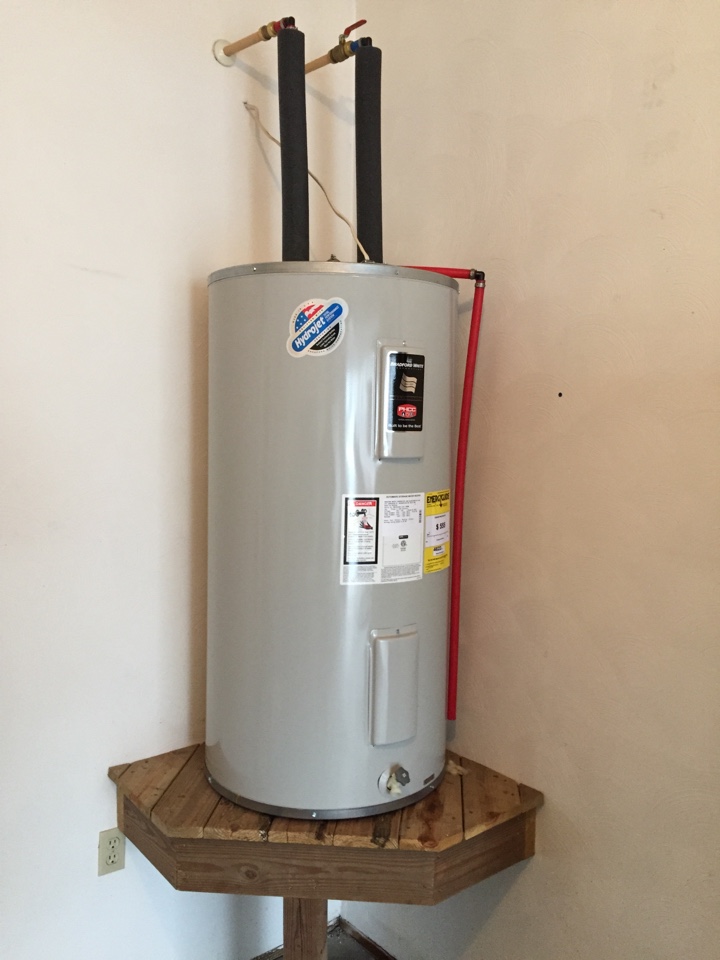Replaced leaking 50 gallon electric water heater.