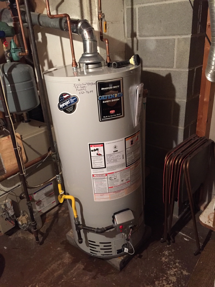 Replaced a leaking 40 gallon state water heater with a new Bradford White water heater.