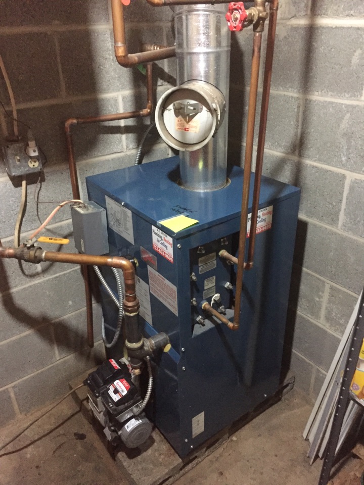 Clean and tune a Utica oil fired boiler we installed 4 years ago. 