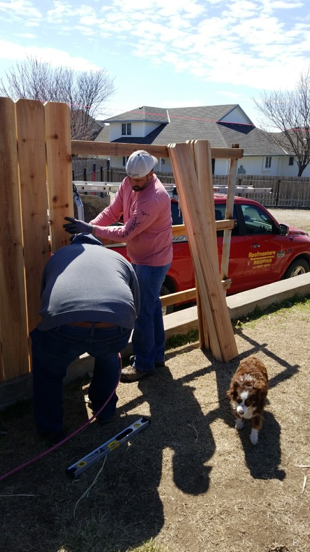 Hays, KS - New cedar fence replacing rotten fence boards. Whose next? Hays, KS - New cedar fence replacing rotten fence boards. Whose next?