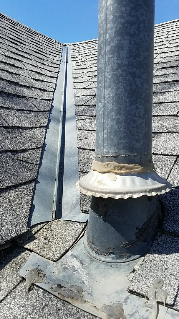 Ellis, KS - This is not an ideal location for a roof penetration but count on Roofmasters to take that extra step in protecting this location from any future leaks. #Roofmasters #Roofing Ellis, KS - This is not an ideal location for a roof penetration but count on Roofmasters to take that extra step in protecting this location from any future leaks. #Roofmasters #Roofing