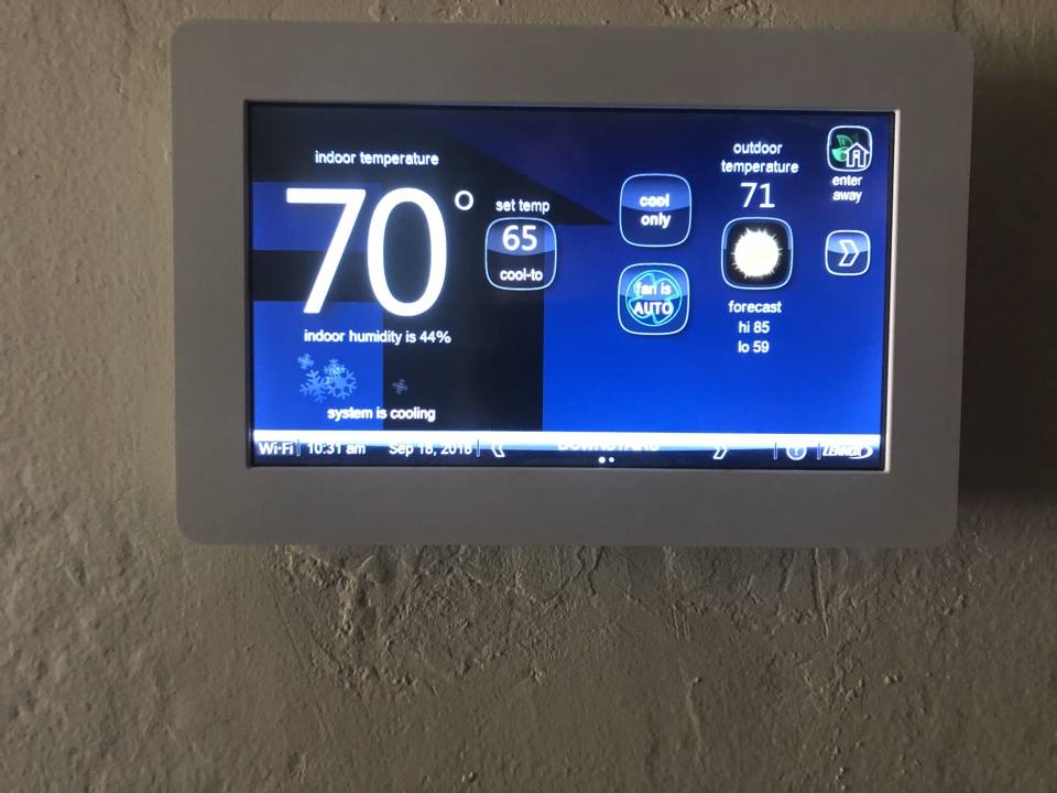 Pasadena, CA - Help register Wi-Fi connection to thermostat for Lennox heating and air-conditioning system.