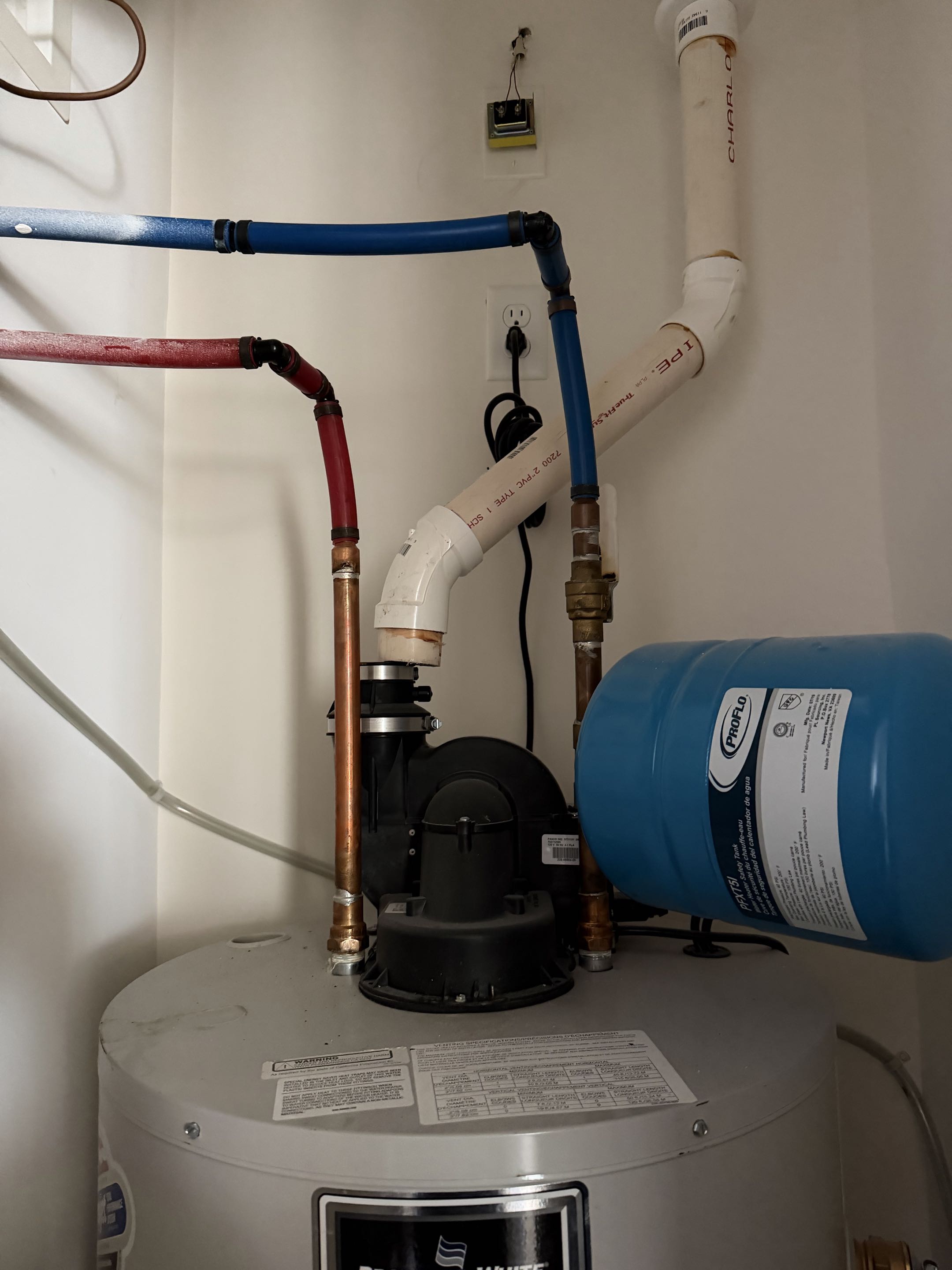 Plumber needed for hot water heater repair. Carbon monoxide. 