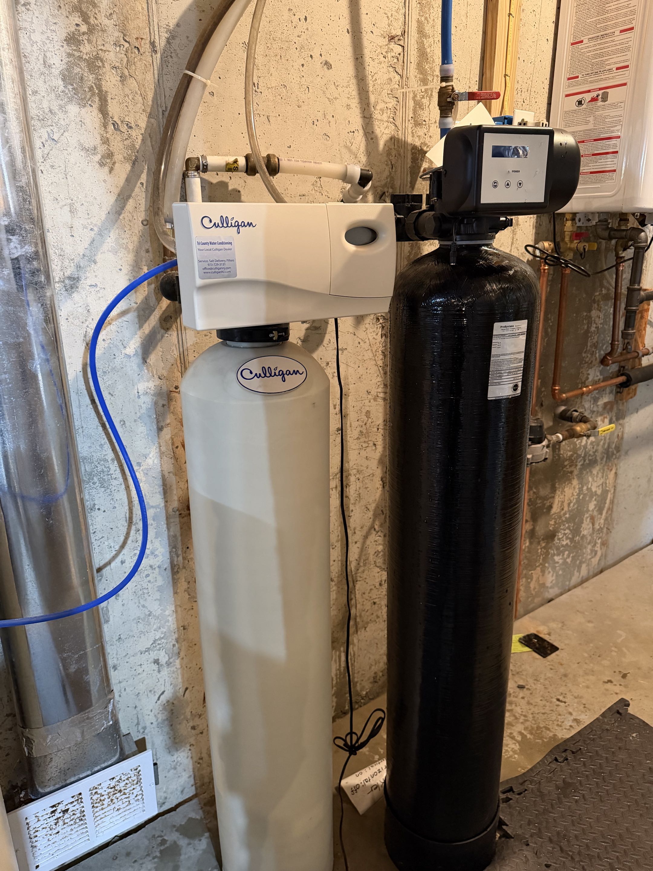 Plumber needed to remove old whole house water filtration system. Installed new whole house Halo Stage 5 system. 