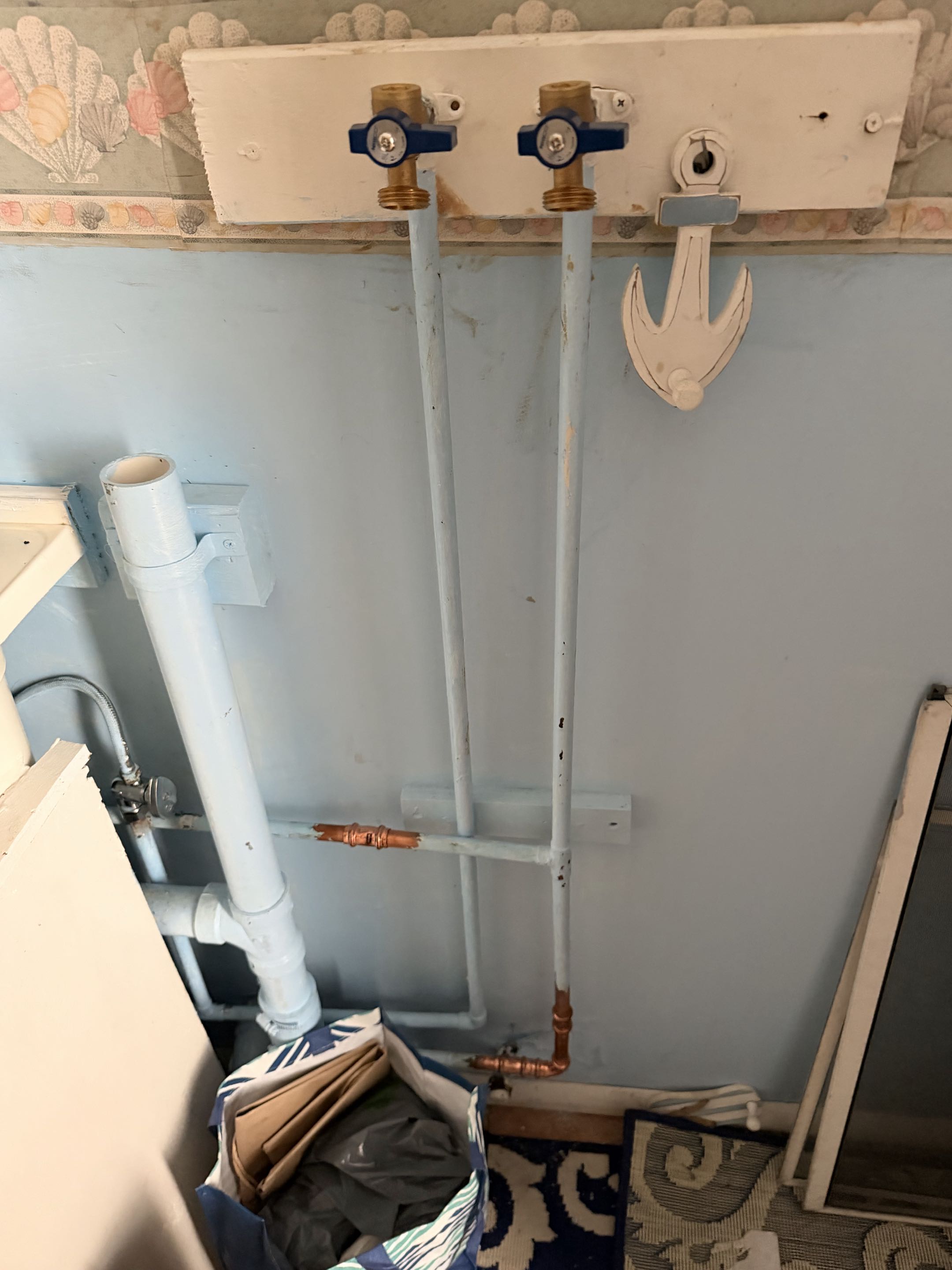Finished water heater and installed new emergency shutoffs on all fixtures with new brass quarter turn. 