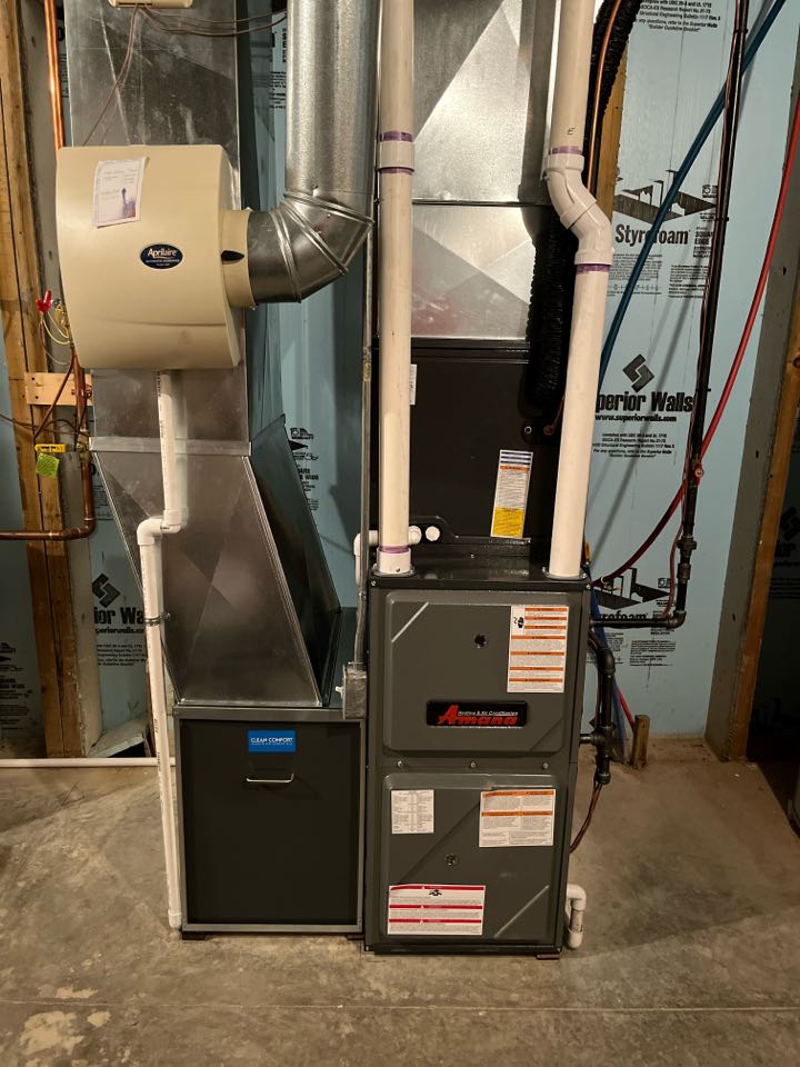 Replaced old Goodman furnace and air conditioner with a new high efficiency modulating furnace and new air conditioner.  Replaced old Goodman furnace and air conditioner with a new high efficiency modulating furnace and new air conditioner.